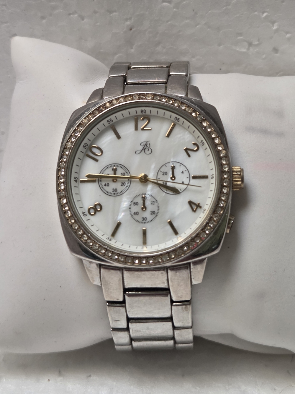 Stainless Steel Women’s Crystal Accent Watch - Silver & Gold Tone